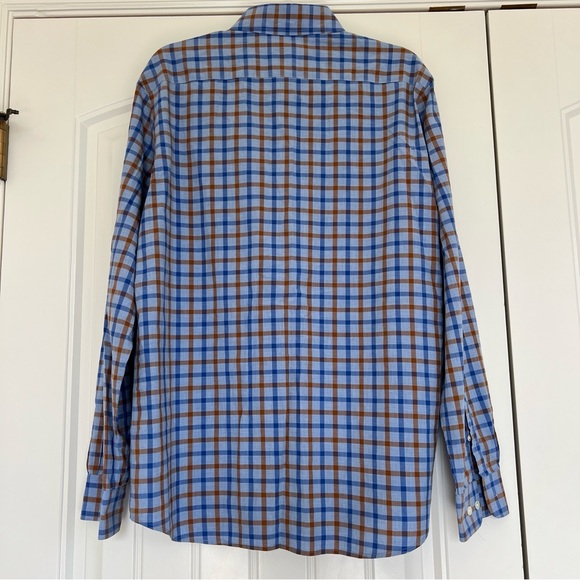Rodd & Gunn Men’s long Sleeve Button Up Shirt Fall Brown & Blue Plaid Size Large - Picture 7 of 8
